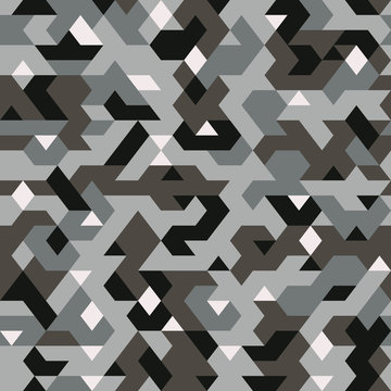 vector seamless pattern in camouflage style, pixelated pattern textile, abstract background