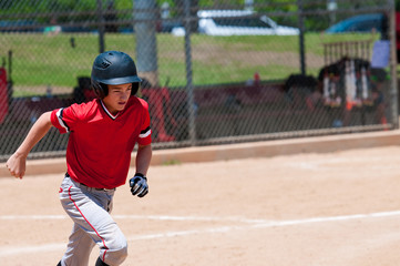 American baseball player running.