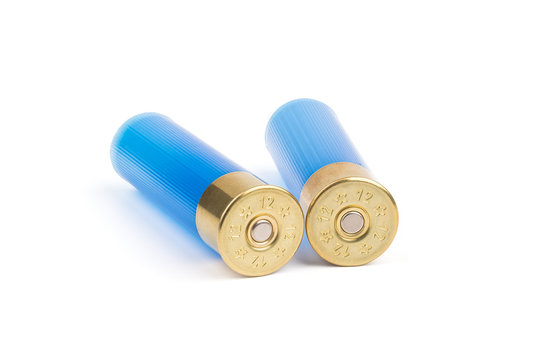 Plastic shotgun shells isolated
