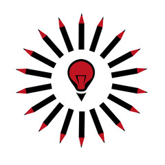 Set of pencils with lamp