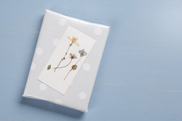 Mothers day gift box with greeting card
