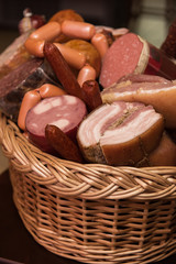 Variety of sausage products