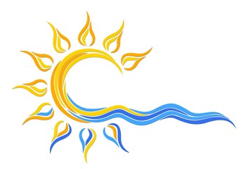 Naklejka premium Logo słońce i morze.