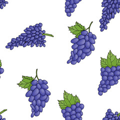 Seamless background pattern grapes