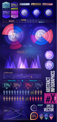 Business infographics set. Charts, tables, graphs template. Infographics elements. Vector illustration.
