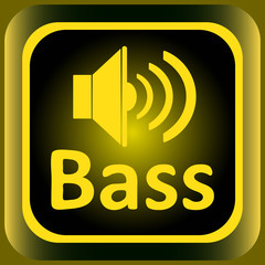 Icon yellow loudspeaker and bass