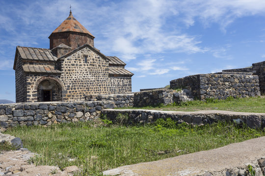 Medieval church on Sevan lake, Armenia