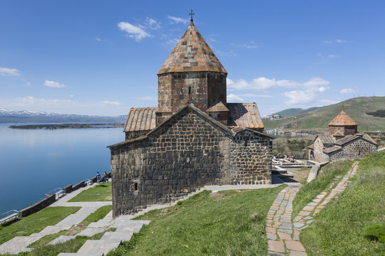 Medieval church on Sevan lake, Armenia