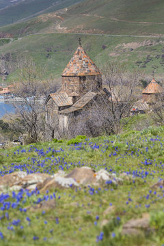 Medieval church on Sevan lake, Armenia
