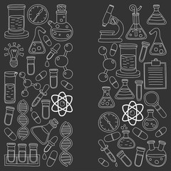 Chemistry Pharmacology Natural sciences Vector doodle set