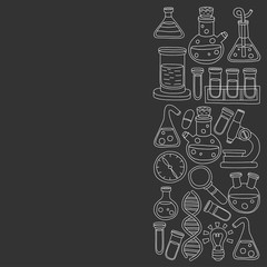 Chemistry Pharmacology Natural sciences Vector doodle set
