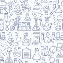 Chemistry Pharmacology Natural sciences Vector doodle set