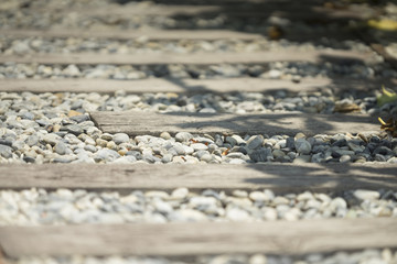 stone on walkway in garden