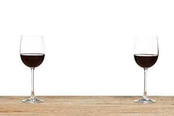 Two red wine glass