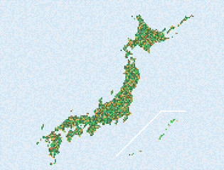 日本地図（土と緑）