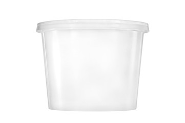 Fototapeta na wymiar Plastic container / Plastic container on white background.