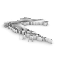 Fototapeta premium Croatian Financial Concept Image - 3D Illustration Map Outline of Croatia with Euro Symbols