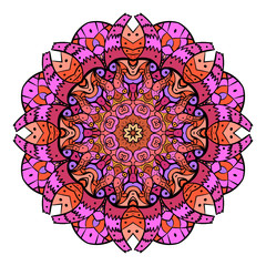 Vector. Flower ornament. Floral mandala isolated on white.