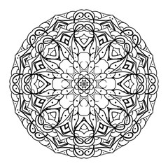 Vector. Flower ornament. Floral mandala isolated on white.