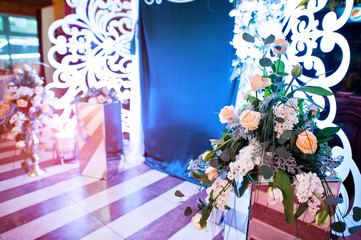 Decoration of flowers on wedding party, floral decoration