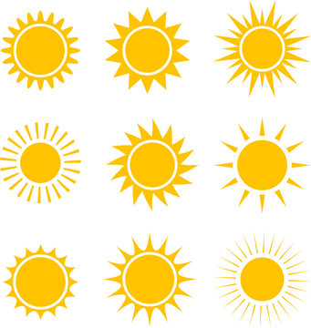 Sun icons collection. illustration