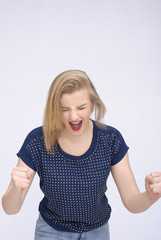 Portrait of screaming woman