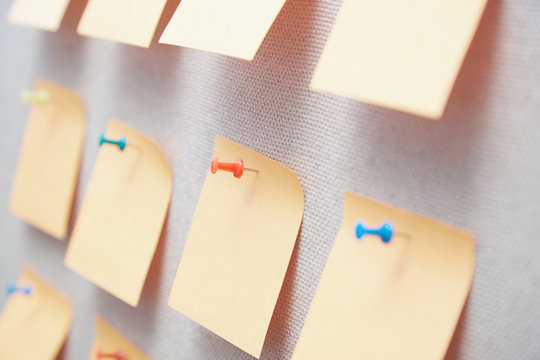 Sticky Notes On A Bulletin Board