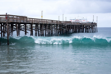 The wooden Balboa Pier in Newport Beach.
