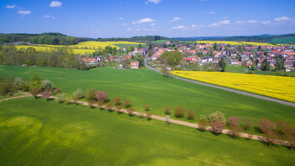 Fototapeta na wymiar Aerial photo of western bohemia countryside