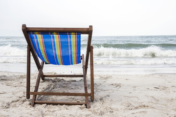 Beach chair on the beach