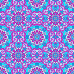 Fototapeta na wymiar Seamless pattern with beautiful Mandalas. Vector illustration