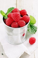 Fresh raspberries.Selective focus