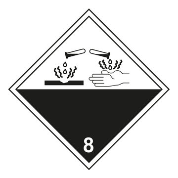 Gefahrgutkennzeichen nach ADR Klasse 8 &Auml;tzende Stoffe