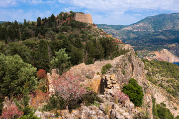 Fototapeta na wymiar Ruins of the Assos castle (Greece)