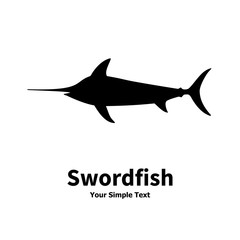 Vector illustration silhouette of swordfish