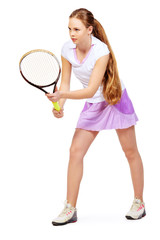 Obraz na płótnie Canvas girl tennis player