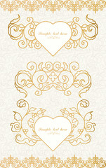 Calligraphic elements vintage set . Vector frame ornament