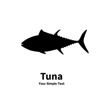 Vector illustration of a silhouette of a tuna