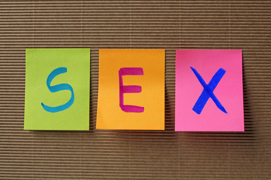 sex text on colorful sticky notes