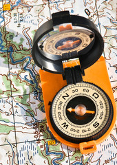 compass and map.