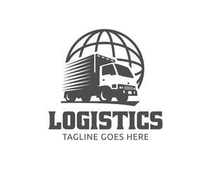 Fototapeta premium Truck Logo, cargo logo, delivery cargo trucks, Logistic logo