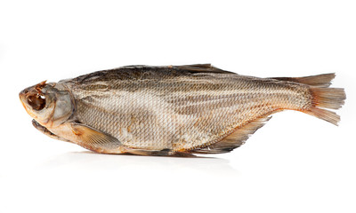 Dried fish on a white background