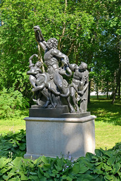 ORANIENBAUM, RUSSIA. A sculpture "Laokoon and so