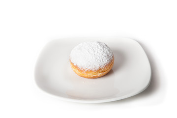 Donut on a white plate
