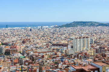 Panoramic view from Turo del Rovira in Barcelona, Spain