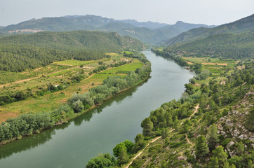 Fertile valley of the Spanish river Ebre