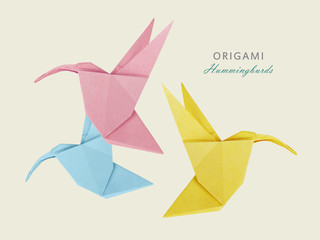 Origami art hummingbird © Mandrixta