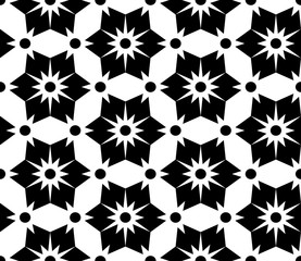 Vector modern seamless geometry pattern floral, black and white abstract geometric background, subtle pillow print, monochrome retro texture, hipster fashion design