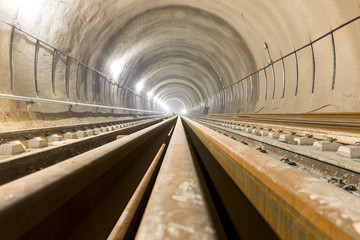 Subway tunnel rails