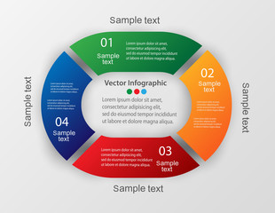 Colorful infographics with steps, options. For infographic, banner, web design,presentation. Vector illustration. Eps 10. Business template.